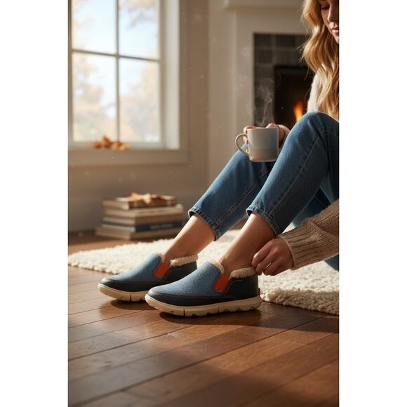 Sorel Mackenzie II Snow Slip Ons Shoes Women's Size 9 Canyon Blue Waterproof NIB - Picture 1 of 9